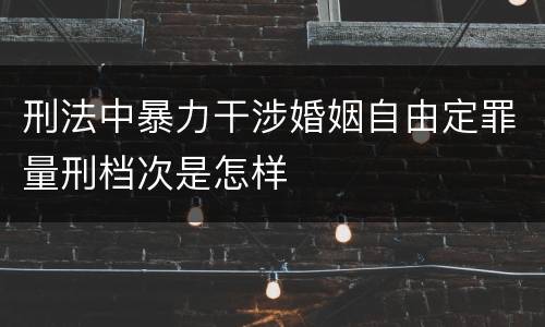 刑法中暴力干涉婚姻自由定罪量刑档次是怎样