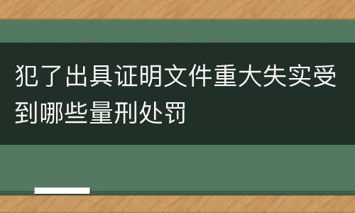 犯了出具证明文件重大失实受到哪些量刑处罚