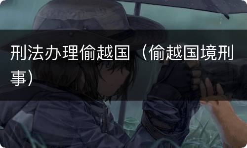 刑法办理偷越国（偷越国境刑事）