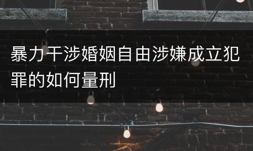 暴力干涉婚姻自由涉嫌成立犯罪的如何量刑
