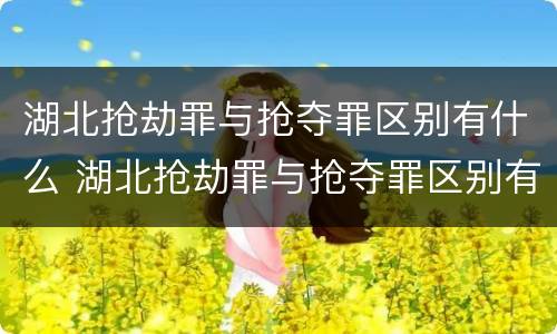 湖北抢劫罪与抢夺罪区别有什么 湖北抢劫罪与抢夺罪区别有什么不同