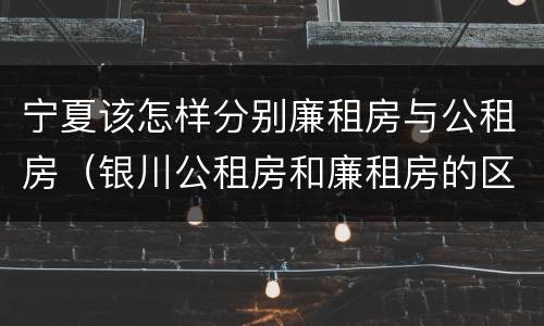 宁夏该怎样分别廉租房与公租房（银川公租房和廉租房的区别）