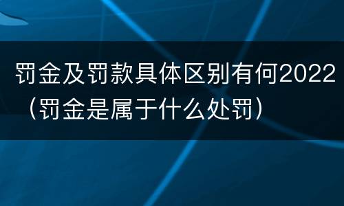 罚金及罚款具体区别有何2022（罚金是属于什么处罚）