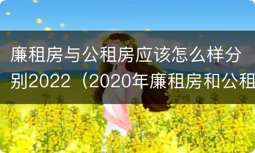 廉租房与公租房应该怎么样分别2022（2020年廉租房和公租房的区别）