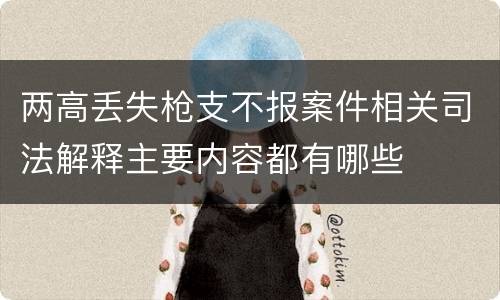 两高丢失枪支不报案件相关司法解释主要内容都有哪些
