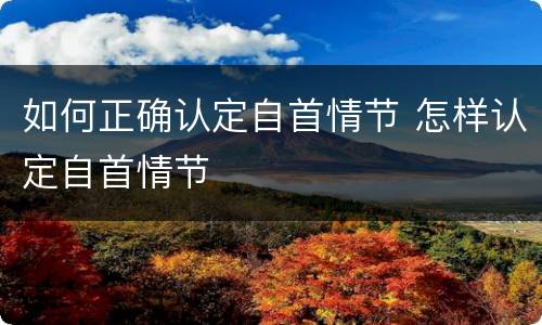 如何正确认定自首情节 怎样认定自首情节