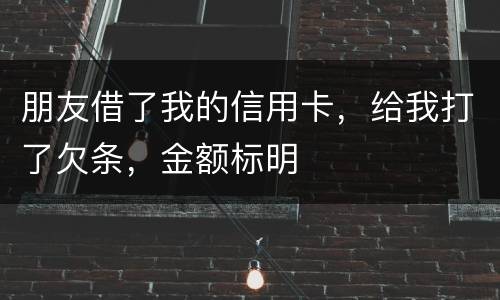 朋友借了我的信用卡，给我打了欠条，金额标明