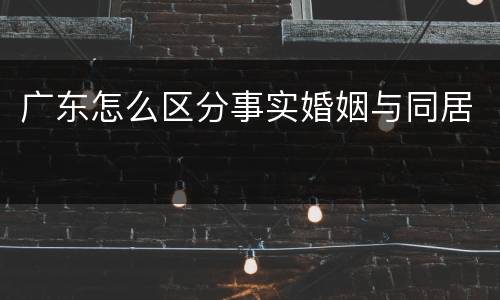 广东怎么区分事实婚姻与同居