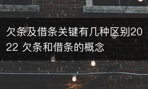 欠条及借条关键有几种区别2022 欠条和借条的概念