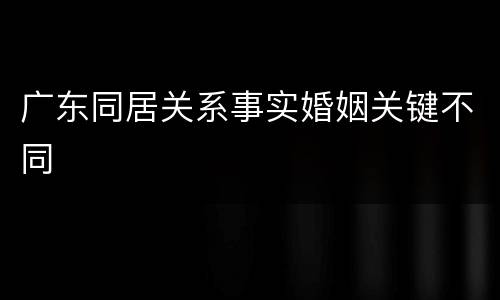 广东同居关系事实婚姻关键不同