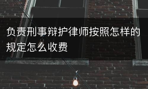 负责刑事辩护律师按照怎样的规定怎么收费