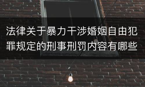 法律关于暴力干涉婚姻自由犯罪规定的刑事刑罚内容有哪些