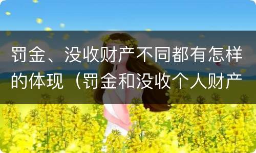 罚金、没收财产不同都有怎样的体现（罚金和没收个人财产的区别）