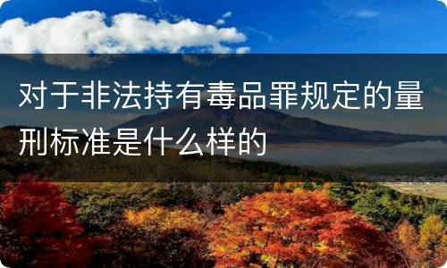 对于非法持有毒品罪规定的量刑标准是什么样的
