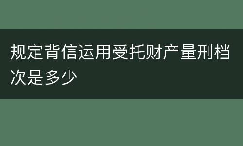 规定背信运用受托财产量刑档次是多少