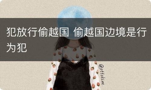 犯放行偷越国 偷越国边境是行为犯