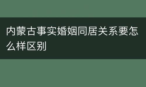 内蒙古事实婚姻同居关系要怎么样区别