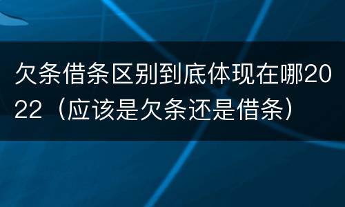欠条借条区别到底体现在哪2022（应该是欠条还是借条）