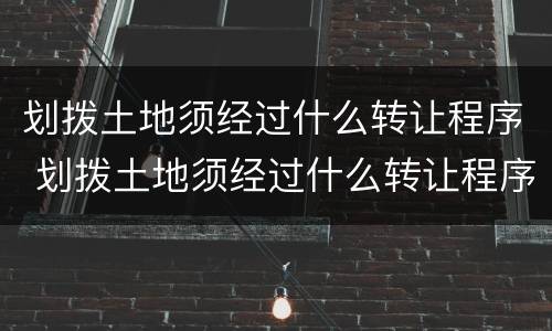 划拨土地须经过什么转让程序 划拨土地须经过什么转让程序