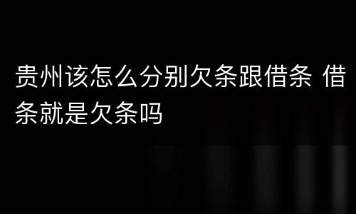 贵州该怎么分别欠条跟借条 借条就是欠条吗