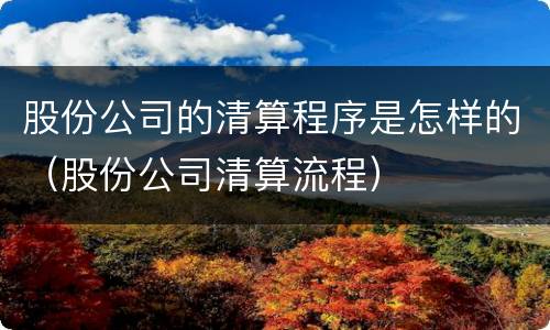 股份公司的清算程序是怎样的（股份公司清算流程）