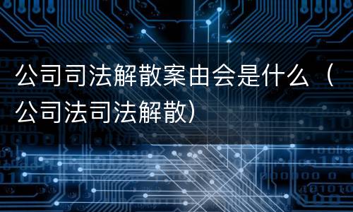 公司司法解散案由会是什么（公司法司法解散）