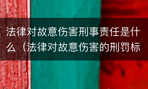 法律对故意伤害刑事责任是什么（法律对故意伤害的刑罚标准）