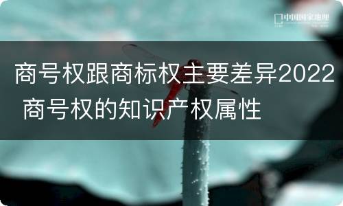 商号权跟商标权主要差异2022 商号权的知识产权属性