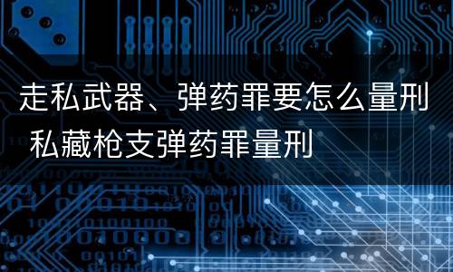 走私武器、弹药罪要怎么量刑 私藏枪支弹药罪量刑