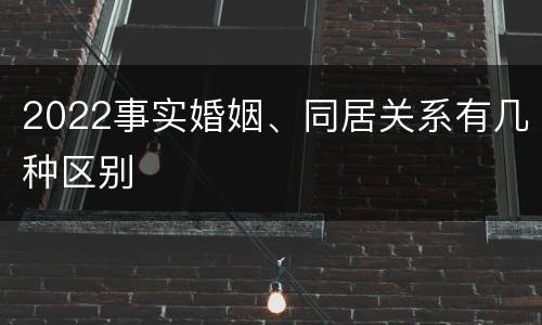 2022事实婚姻、同居关系有几种区别