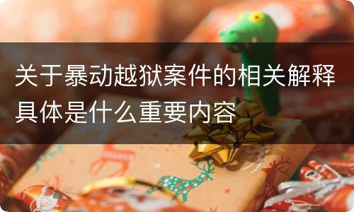 关于暴动越狱案件的相关解释具体是什么重要内容