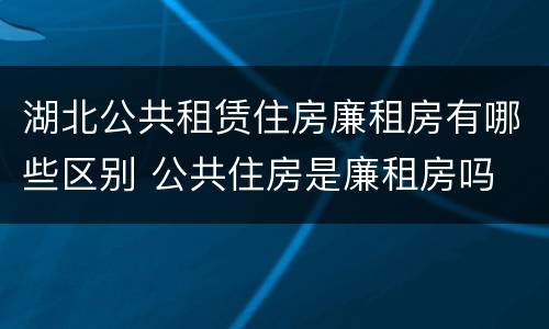 湖北公共租赁住房廉租房有哪些区别 公共住房是廉租房吗