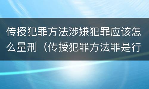 传授犯罪方法涉嫌犯罪应该怎么量刑（传授犯罪方法罪是行为犯吗）