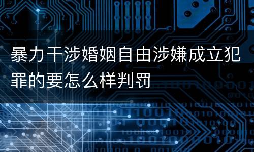 暴力干涉婚姻自由涉嫌成立犯罪的要怎么样判罚