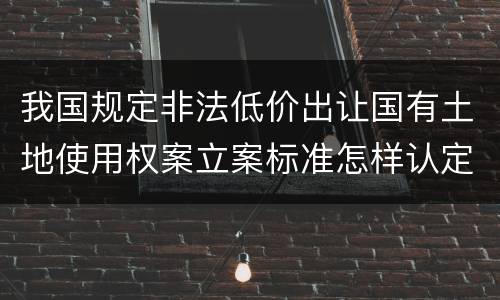 我国规定非法低价出让国有土地使用权案立案标准怎样认定
