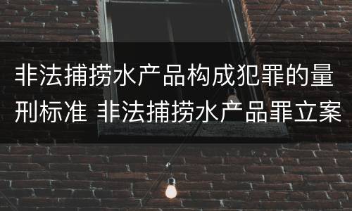 非法捕捞水产品构成犯罪的量刑标准 非法捕捞水产品罪立案标准,量刑