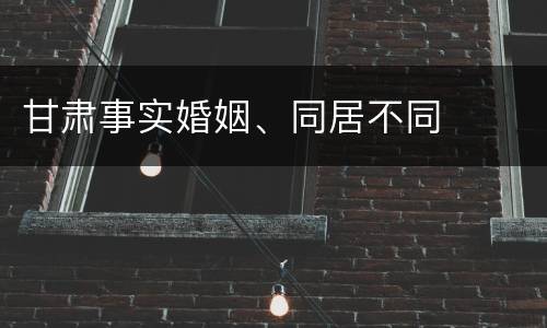甘肃事实婚姻、同居不同