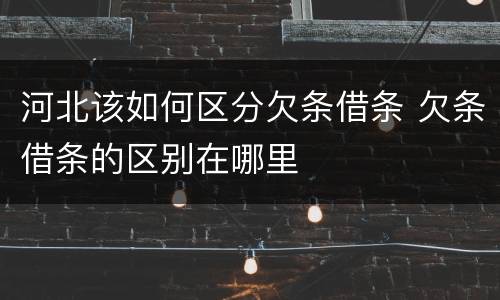 河北该如何区分欠条借条 欠条借条的区别在哪里