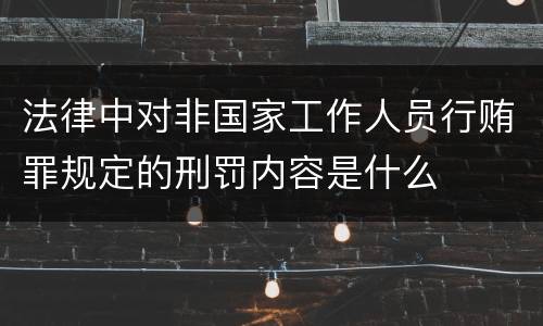 法律中对非国家工作人员行贿罪规定的刑罚内容是什么