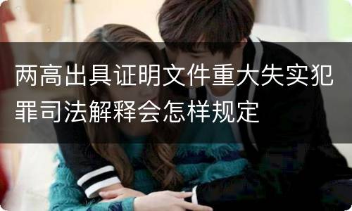 两高出具证明文件重大失实犯罪司法解释会怎样规定