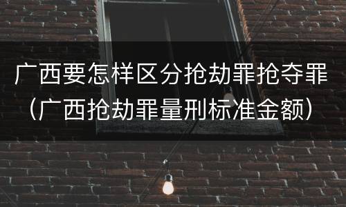广西要怎样区分抢劫罪抢夺罪（广西抢劫罪量刑标准金额）
