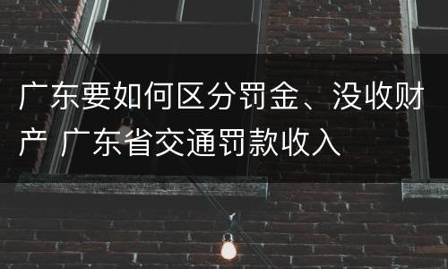 广东要如何区分罚金、没收财产 广东省交通罚款收入