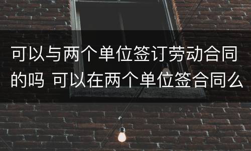 可以与两个单位签订劳动合同的吗 可以在两个单位签合同么