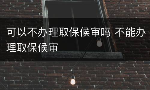 可以不办理取保候审吗 不能办理取保候审