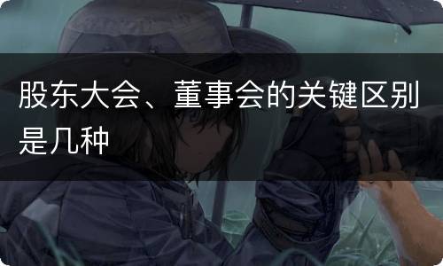 股东大会、董事会的关键区别是几种