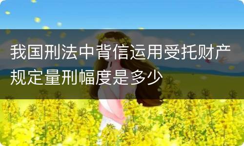我国刑法中背信运用受托财产规定量刑幅度是多少