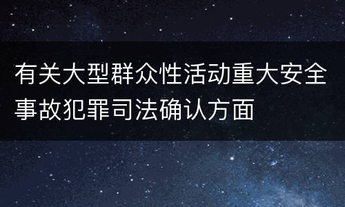 有关大型群众性活动重大安全事故犯罪司法确认方面