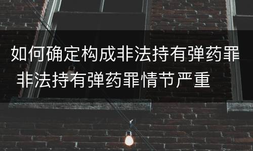 如何确定构成非法持有弹药罪 非法持有弹药罪情节严重
