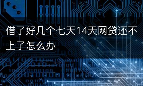 借了好几个七天14天网贷还不上了怎么办