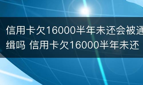 信用卡欠16000半年未还会被通缉吗 信用卡欠16000半年未还会被通缉吗